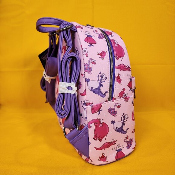 Loungefly Disney The Sword In The Stone Madam Mim AOP Pink Mini Backpack NEW main image 10